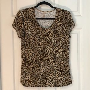 Susan Lawrence leopard print cap sleeve top